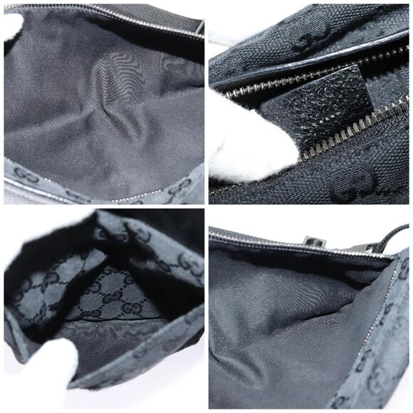 GUCCI GG Canvas Waist bag Black Silver 28566 Auth SW827 - Picture 15 of 16